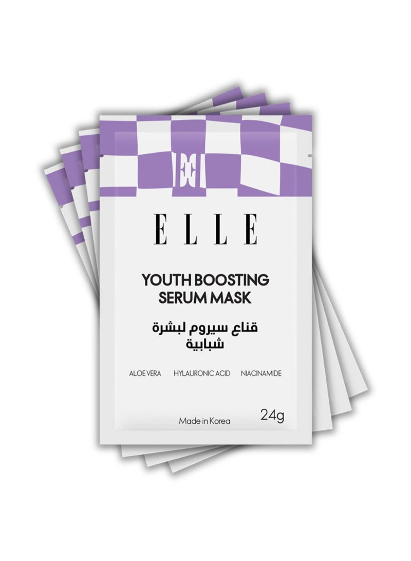 Elle Youth Boosting Serum Face Sheet Mask 25g, Pack of 4’s